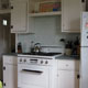 kitchen stove and cabinets