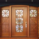exterior front door with side panels